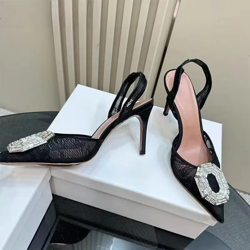 Sexy High Heels Women Pumps Rhinestone Sun Flower Mesh Summer Sandals
