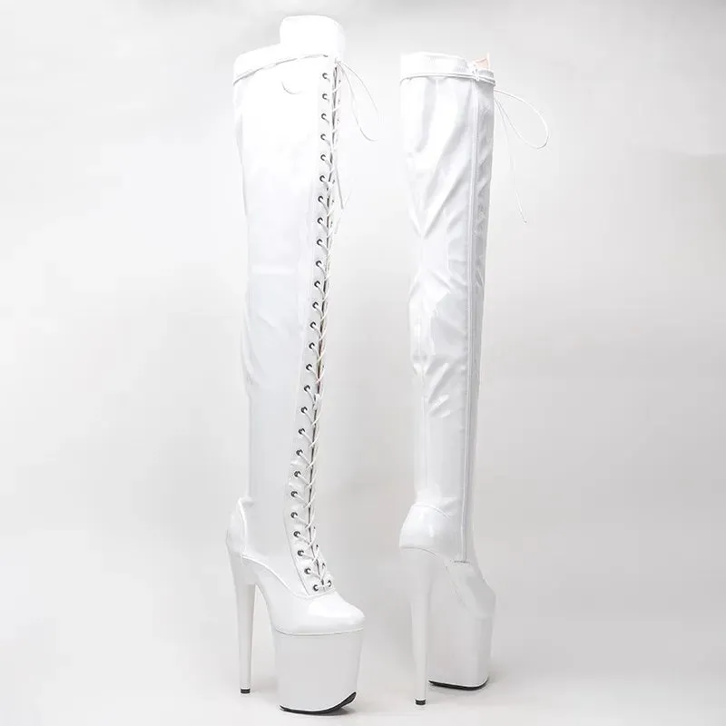 Sexy Zip Women Party Over The Knee Boots Ultra 20cm High Heels Platform Boots