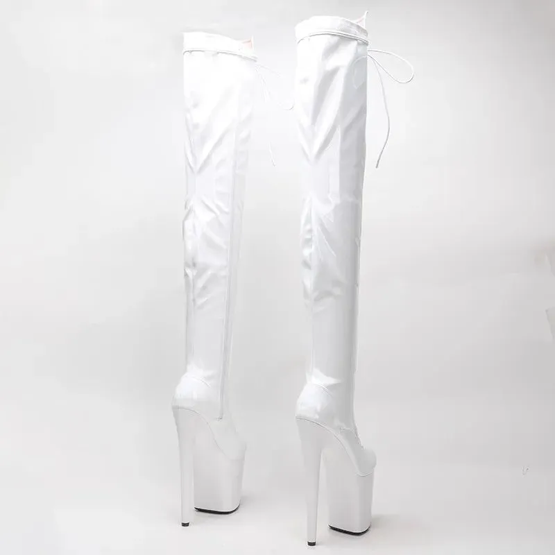Sexy Zip Women Party Over The Knee Boots Ultra 20cm High Heels Platform Boots