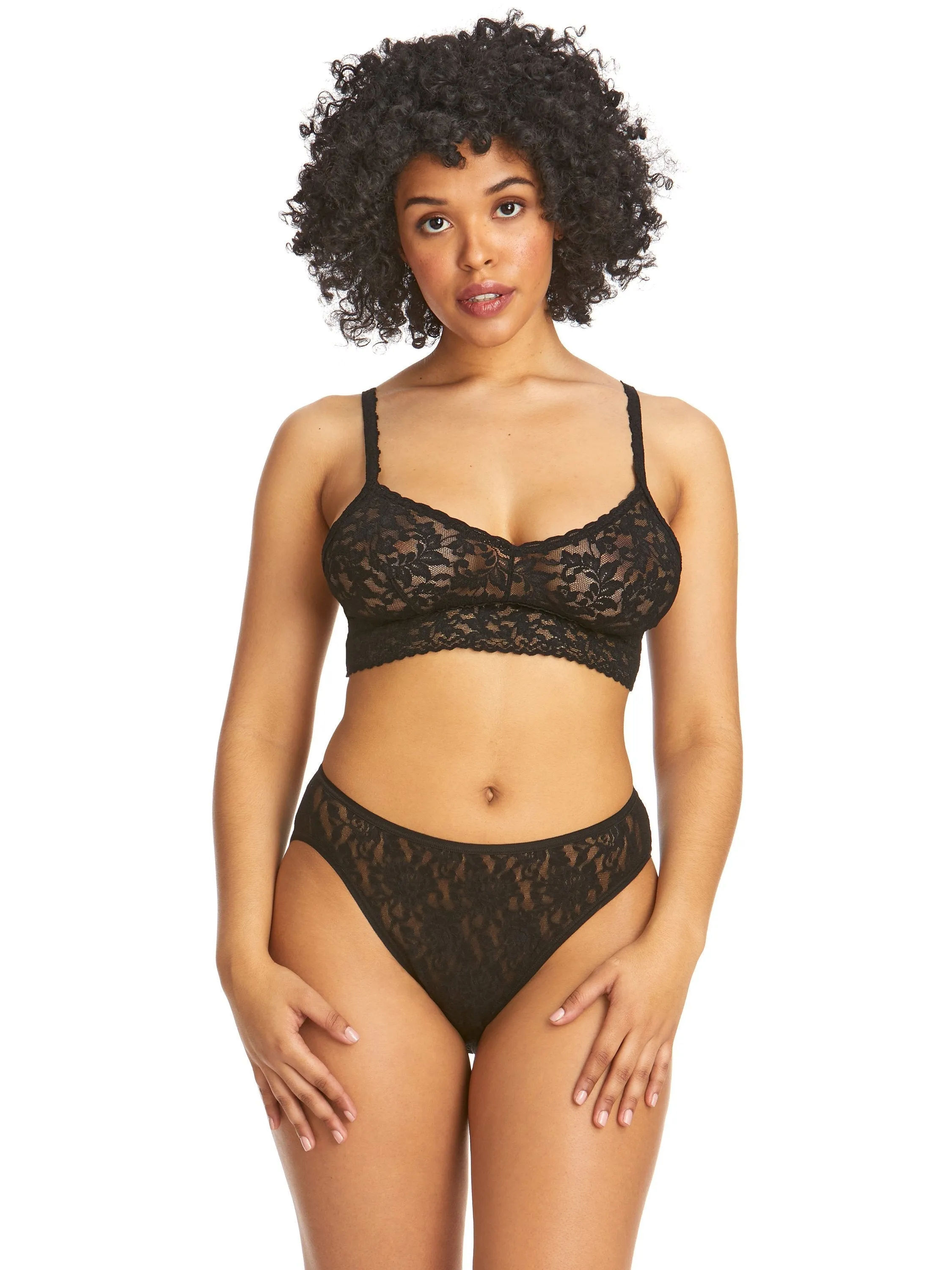 Signature Lace High Cut Brief Black