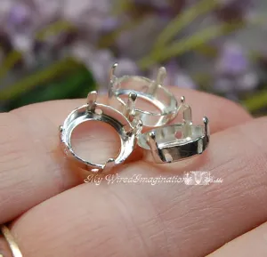 Silver Plated Rivoli Settings for Swarovski 10mm-47ss 1122 Crystal Rhinestone Rivoli