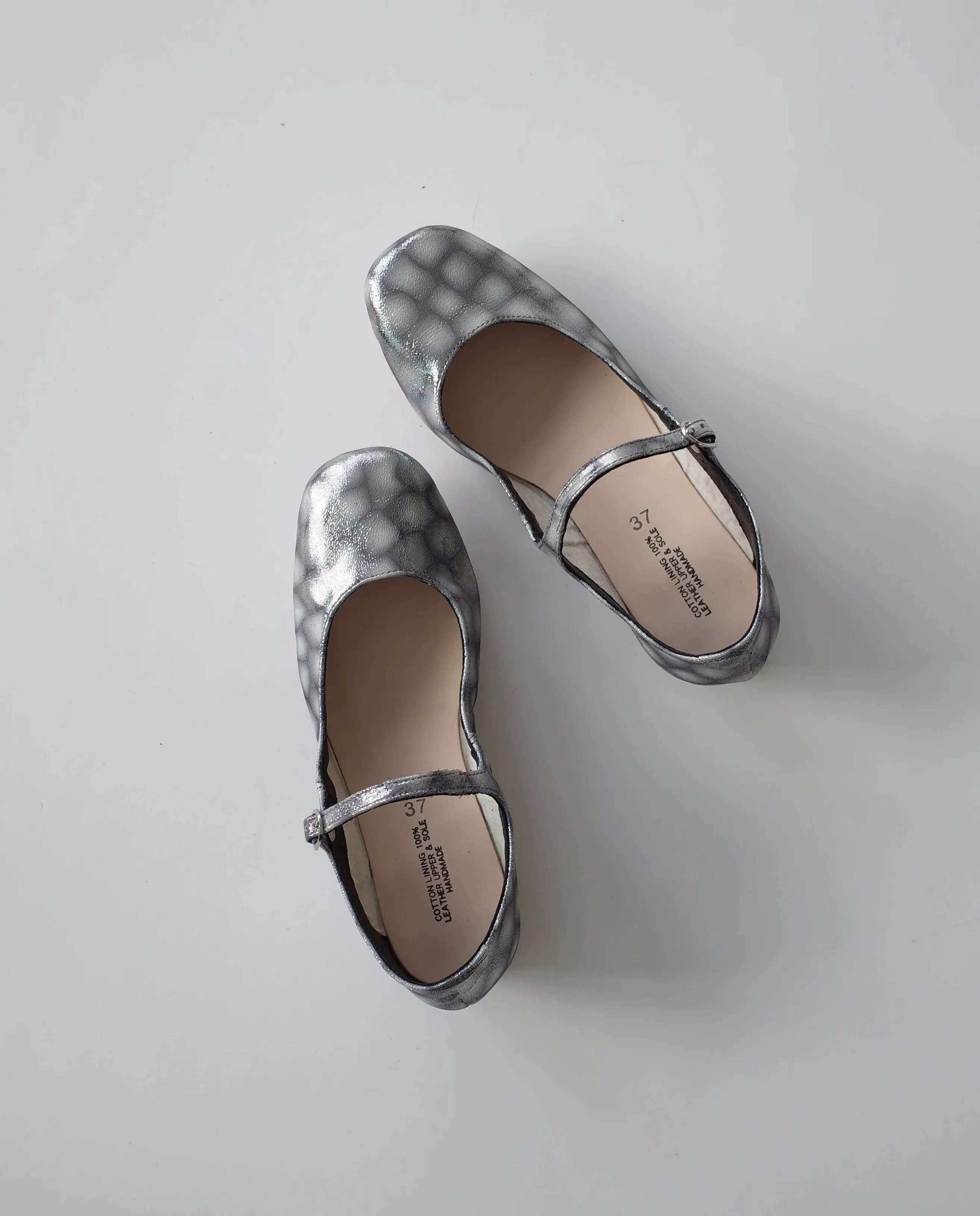 Silver Polka Dot Mary Jane Shoes