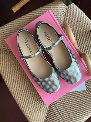 Silver Polka Dot Mary Jane Shoes