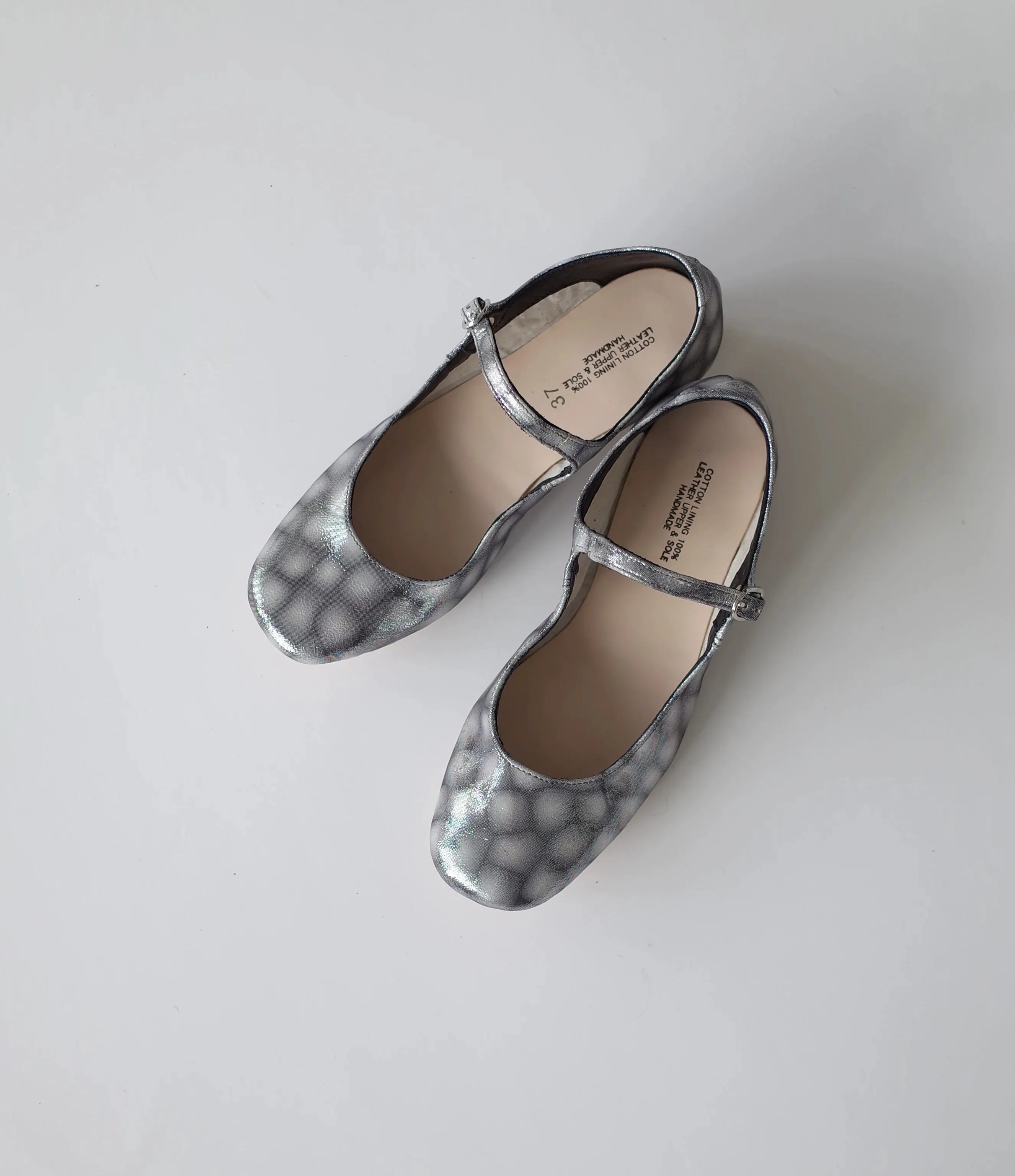 Silver Polka Dot Mary Jane Shoes