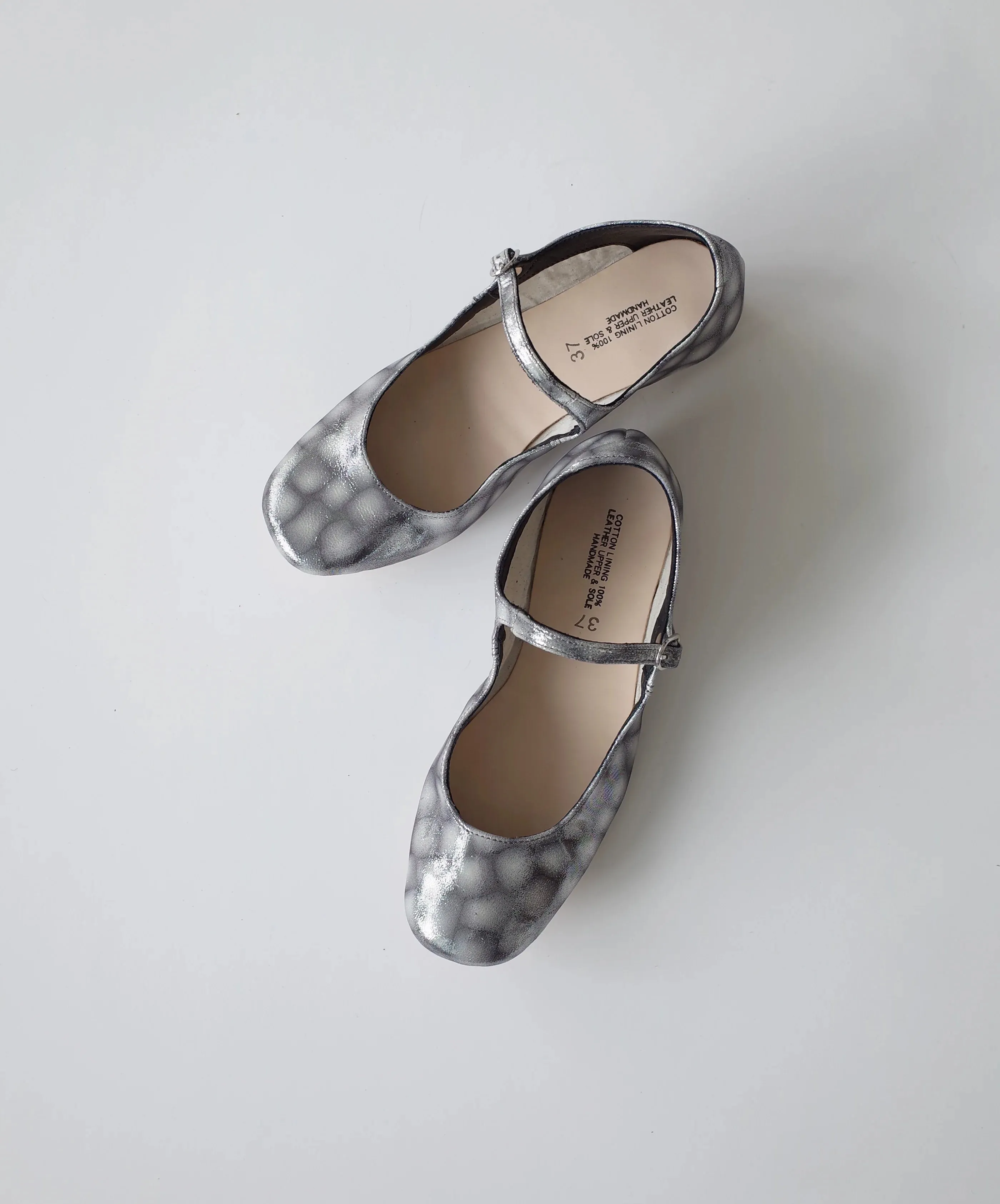 Silver Polka Dot Mary Jane Shoes