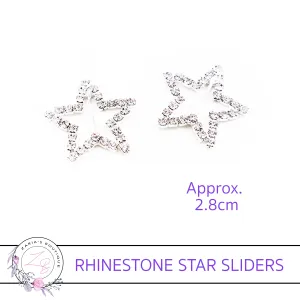 Silver Star Slider Rhinestone Embellishment • 28mm