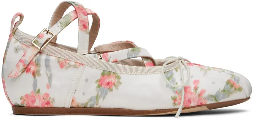 SIMONE ROCHA
White Criss-Cross Ballerina Flats