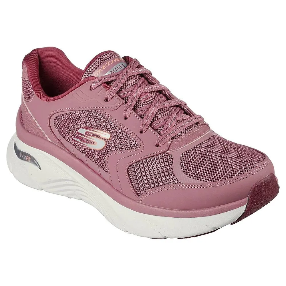 Skechers 149686 Relaxed Fit Arch Fit D'lux Sneakers für Damen mit weiter Passform - Mauve