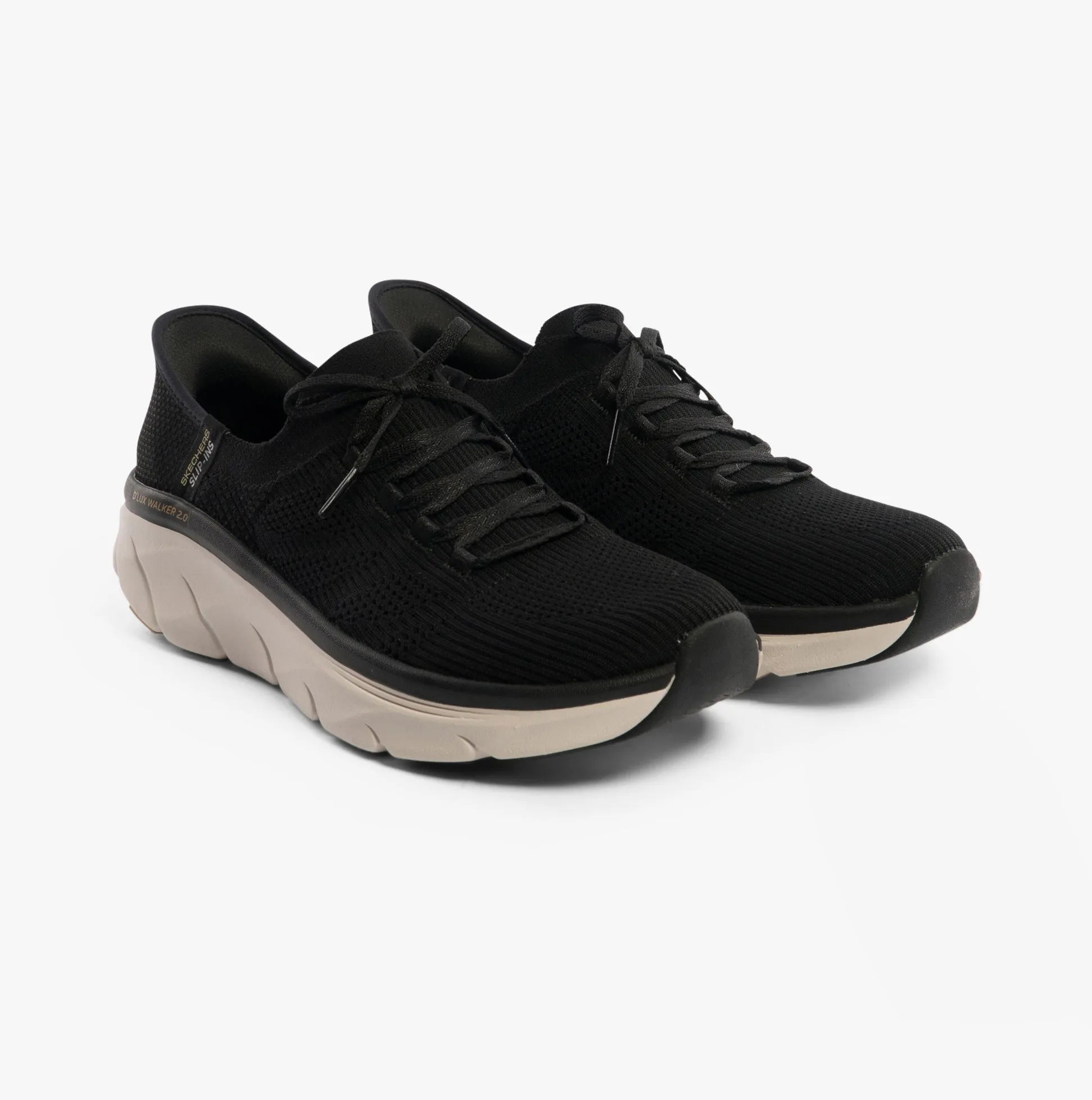 Skechers 150105/BKTN D'LUX WALKER 2.0-THRILL MOVEM Womens Trainers Black/Tan