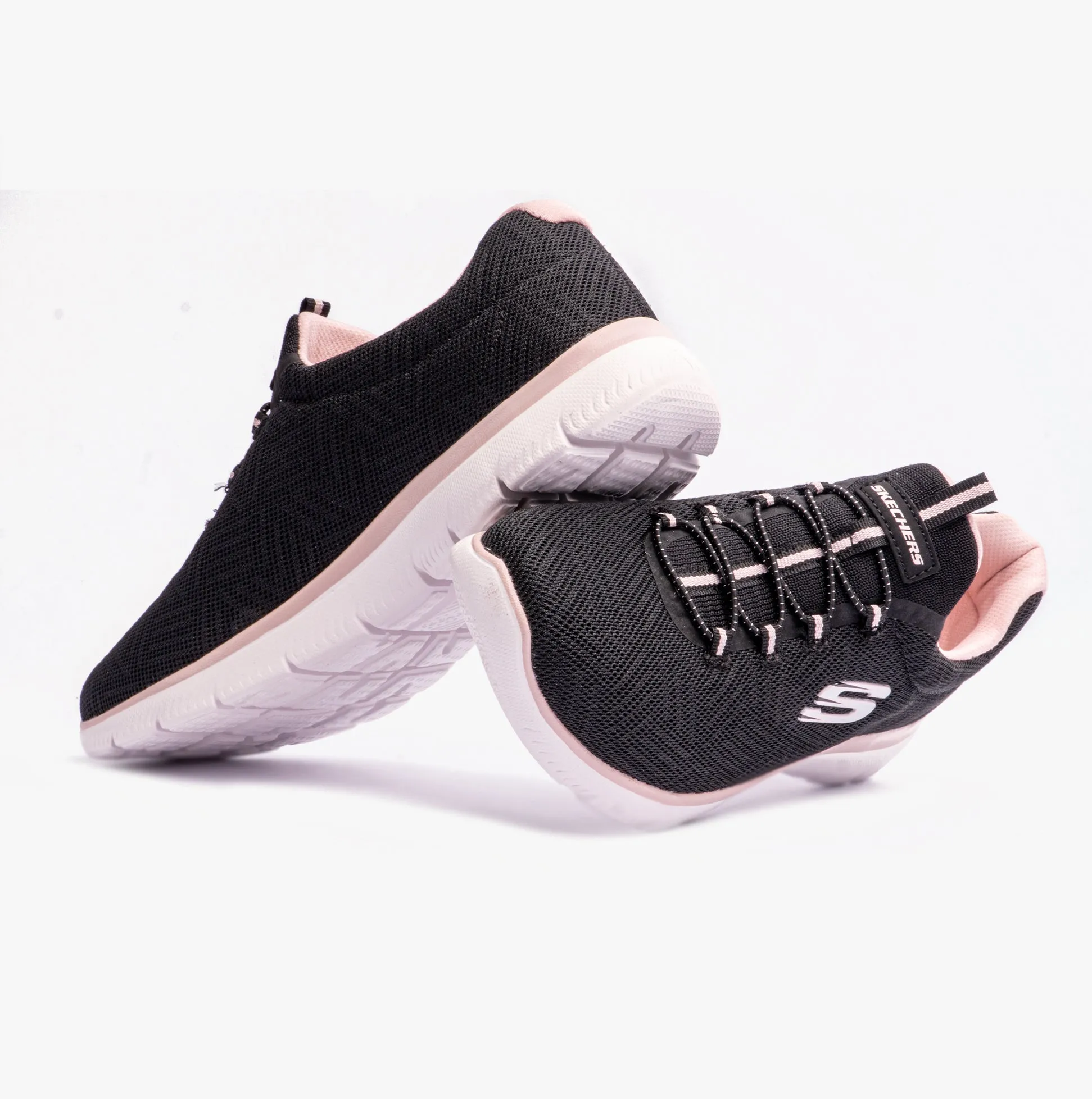 Skechers 150119/BKPK SUMMITS Womens Trainers Black/Pink