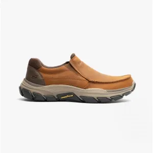 Skechers 204321/CDB RESPECTED -CATEL Mens Leather Casual Shoes Dark Brown
