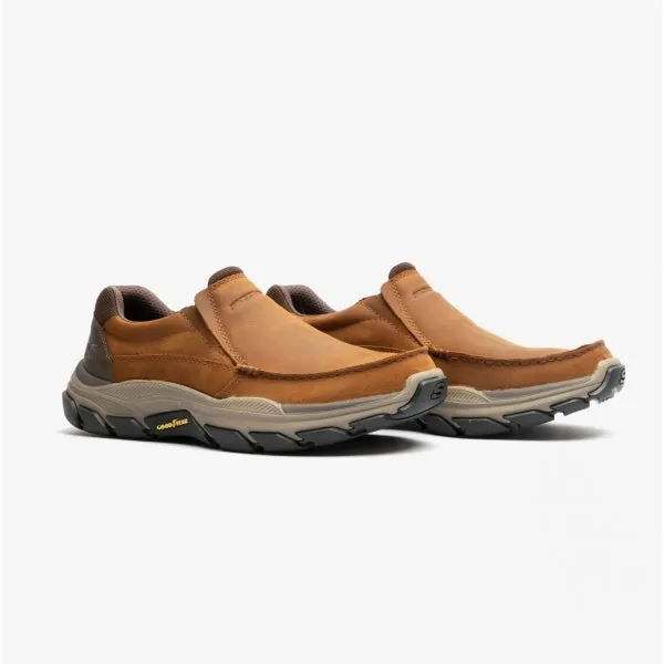 Skechers 204321/CDB RESPECTED -CATEL Mens Leather Casual Shoes Dark Brown
