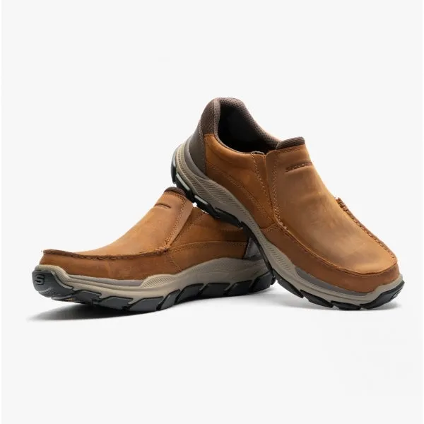 Skechers 204321/CDB RESPECTED -CATEL Mens Leather Casual Shoes Dark Brown