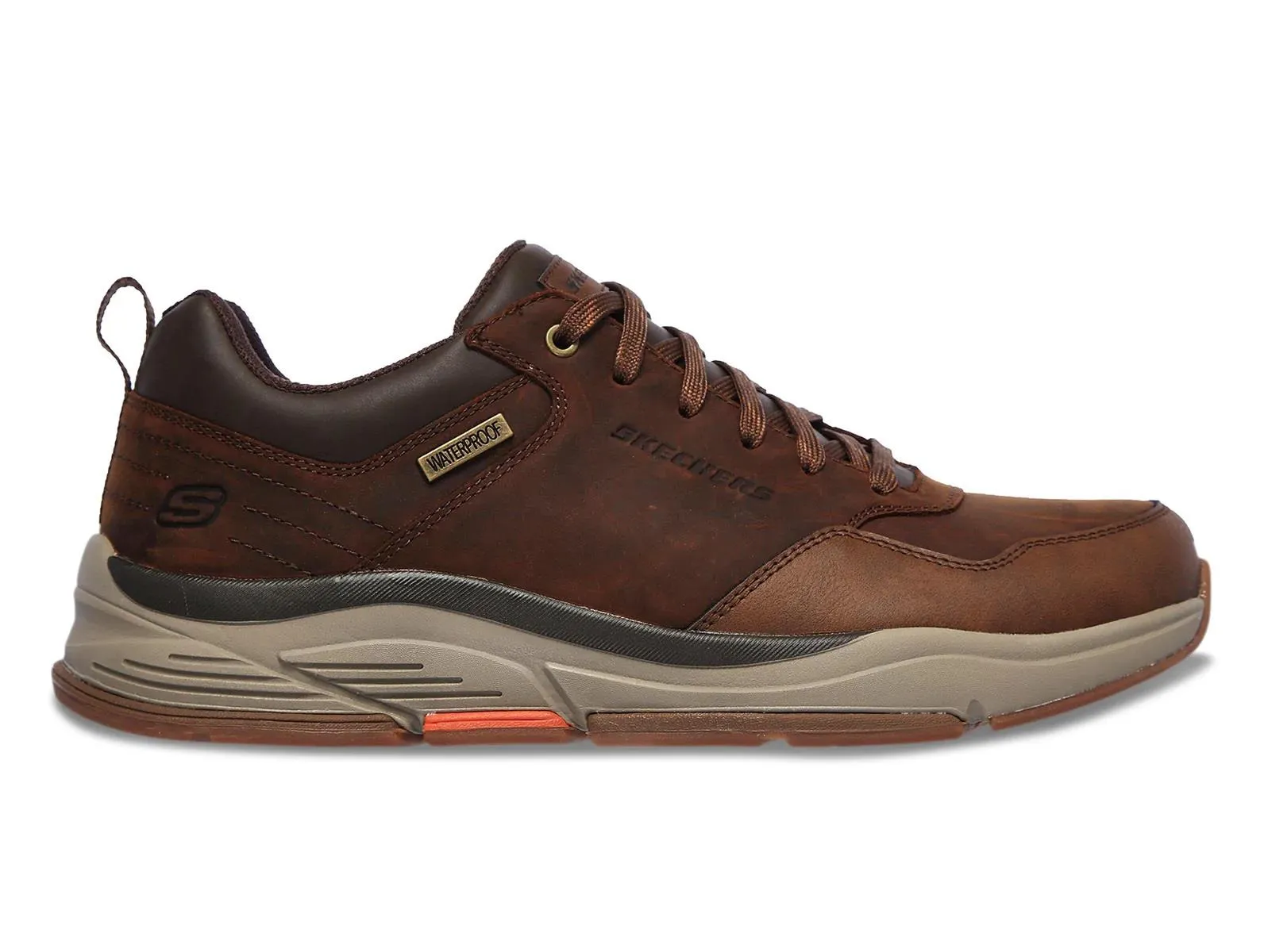 Skechers 210021 Benago Hombre Walking-Sneaker für Herren in weiter Passform - Dunkelbraun