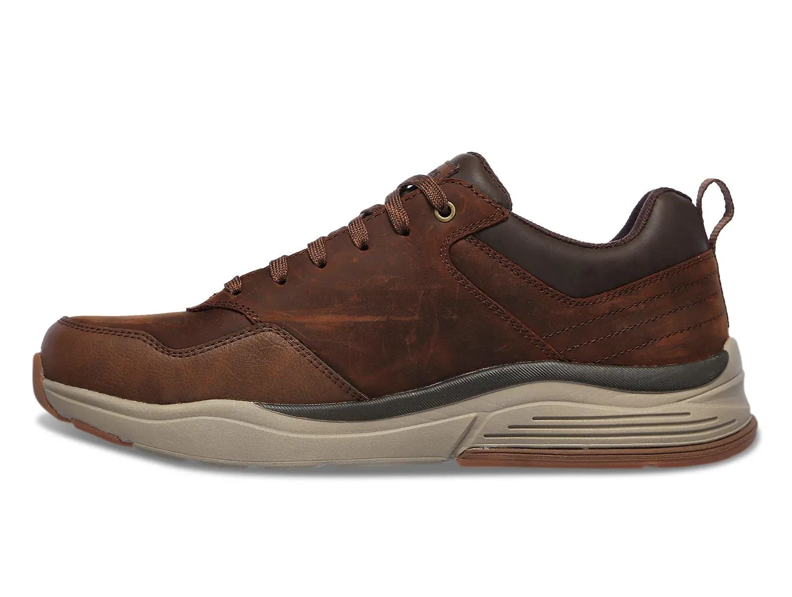 Skechers 210021 Benago Hombre Walking-Sneaker für Herren in weiter Passform - Dunkelbraun