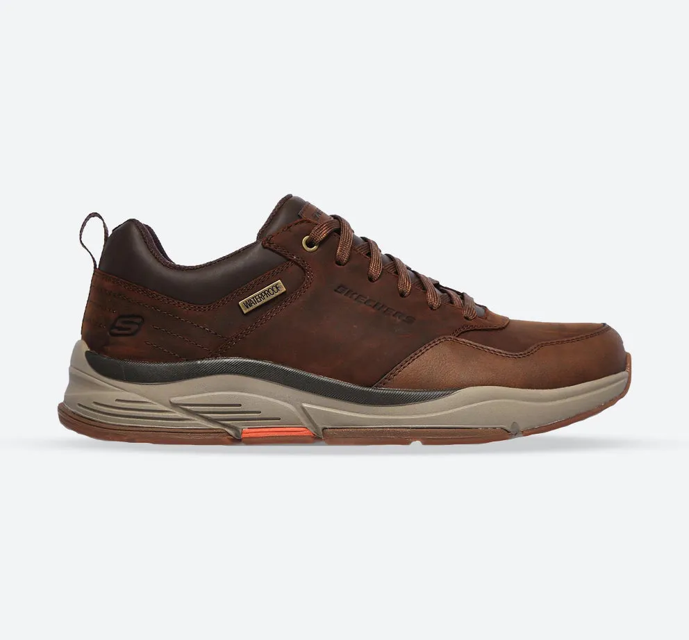 Skechers 210021 Benago Hombre Walking-Sneaker für Herren in weiter Passform - Dunkelbraun