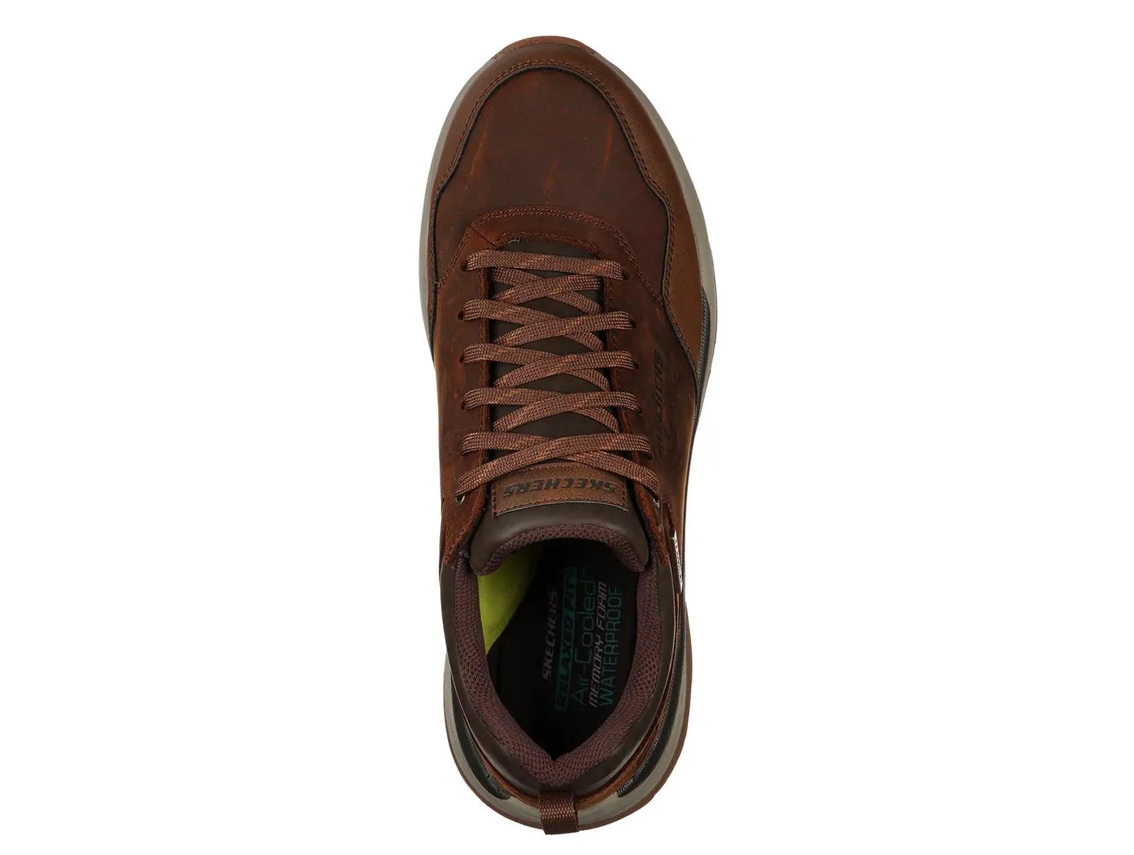 Skechers 210021 Benago Hombre Walking-Sneaker für Herren in weiter Passform - Dunkelbraun