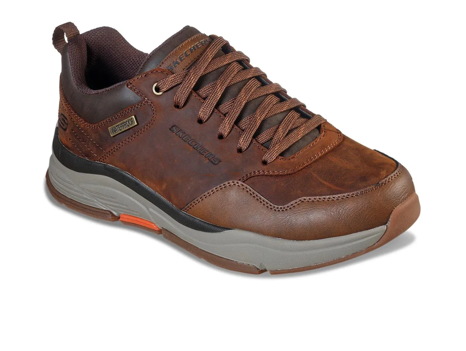 Skechers 210021 Benago Hombre Walking-Sneaker für Herren in weiter Passform - Dunkelbraun