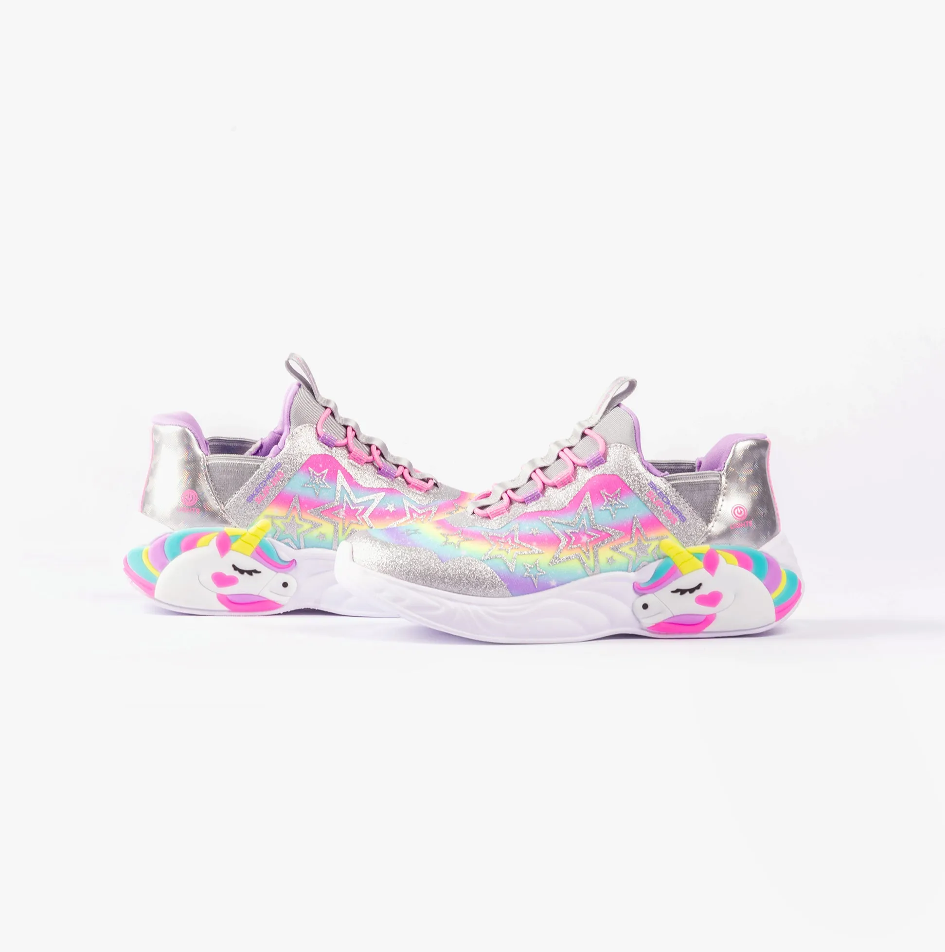 Skechers 302296L/SMLT UNICORN DREAMS - STARRY LITE Girls Trainers Silver Multi