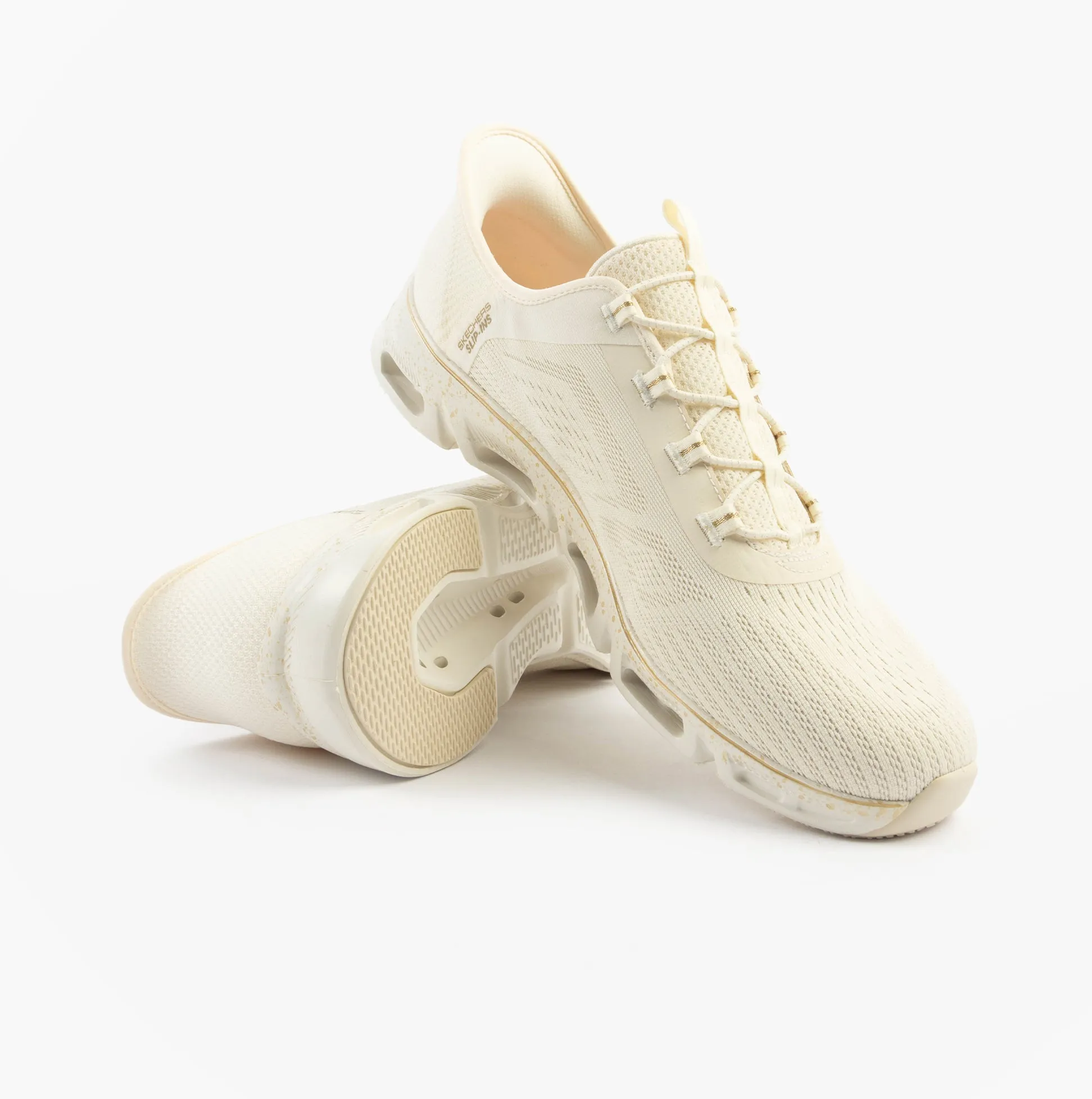 Skechers GLIDE-STEP GRATIFY - PACE Womens Trainers Natural/Gold
