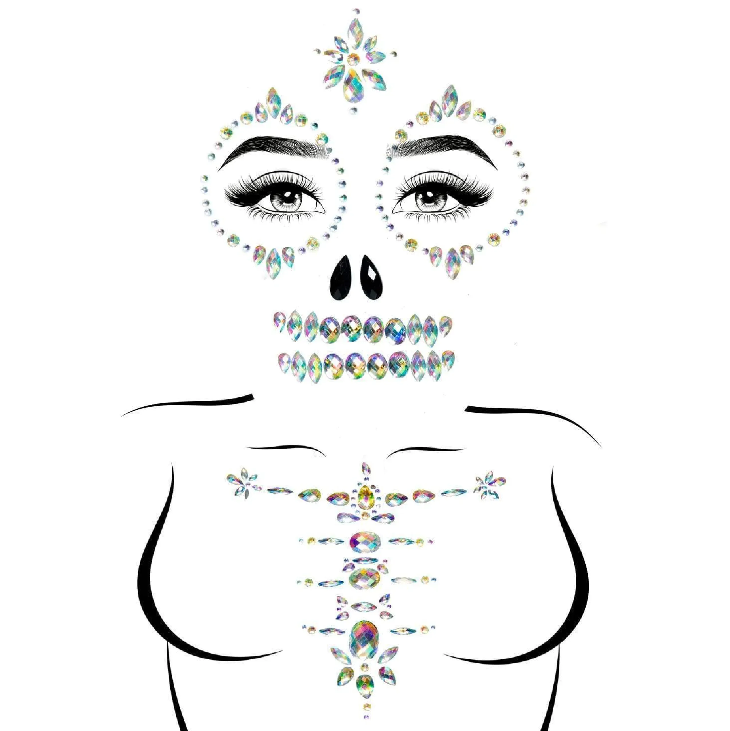 Skeleton Rhinestone Stick-On Jewels