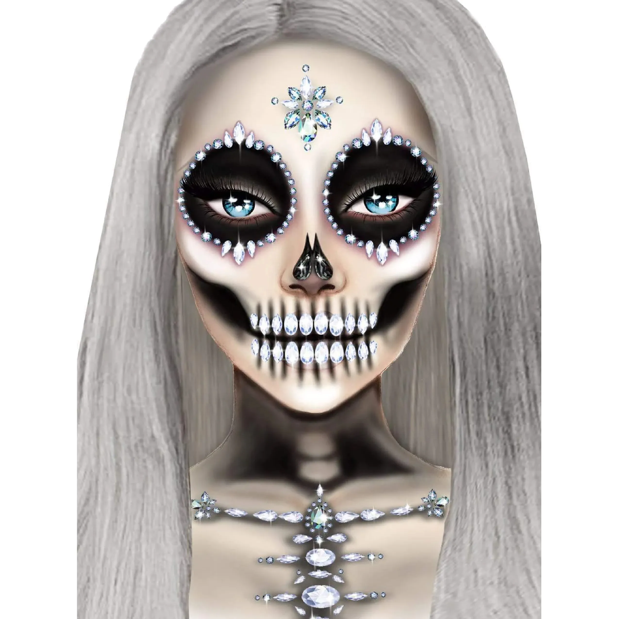 Skeleton Rhinestone Stick-On Jewels