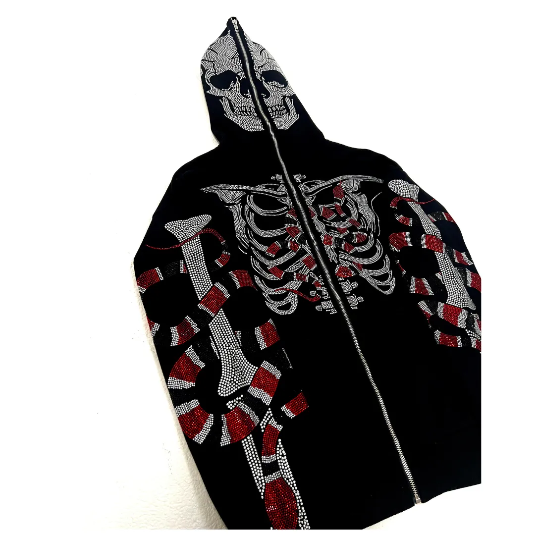 Snake Skelly Zip Up Hoodie