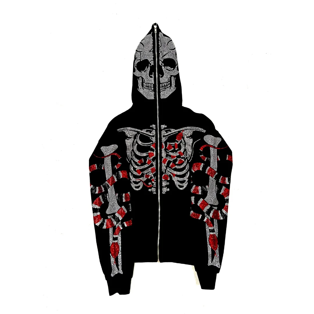 Snake Skelly Zip Up Hoodie