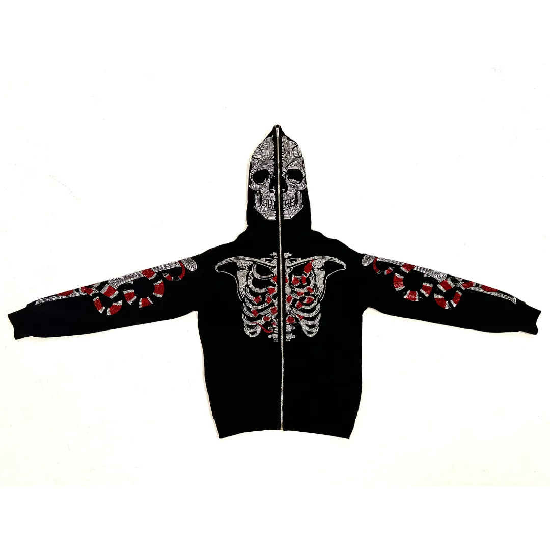 Snake Skelly Zip Up Hoodie
