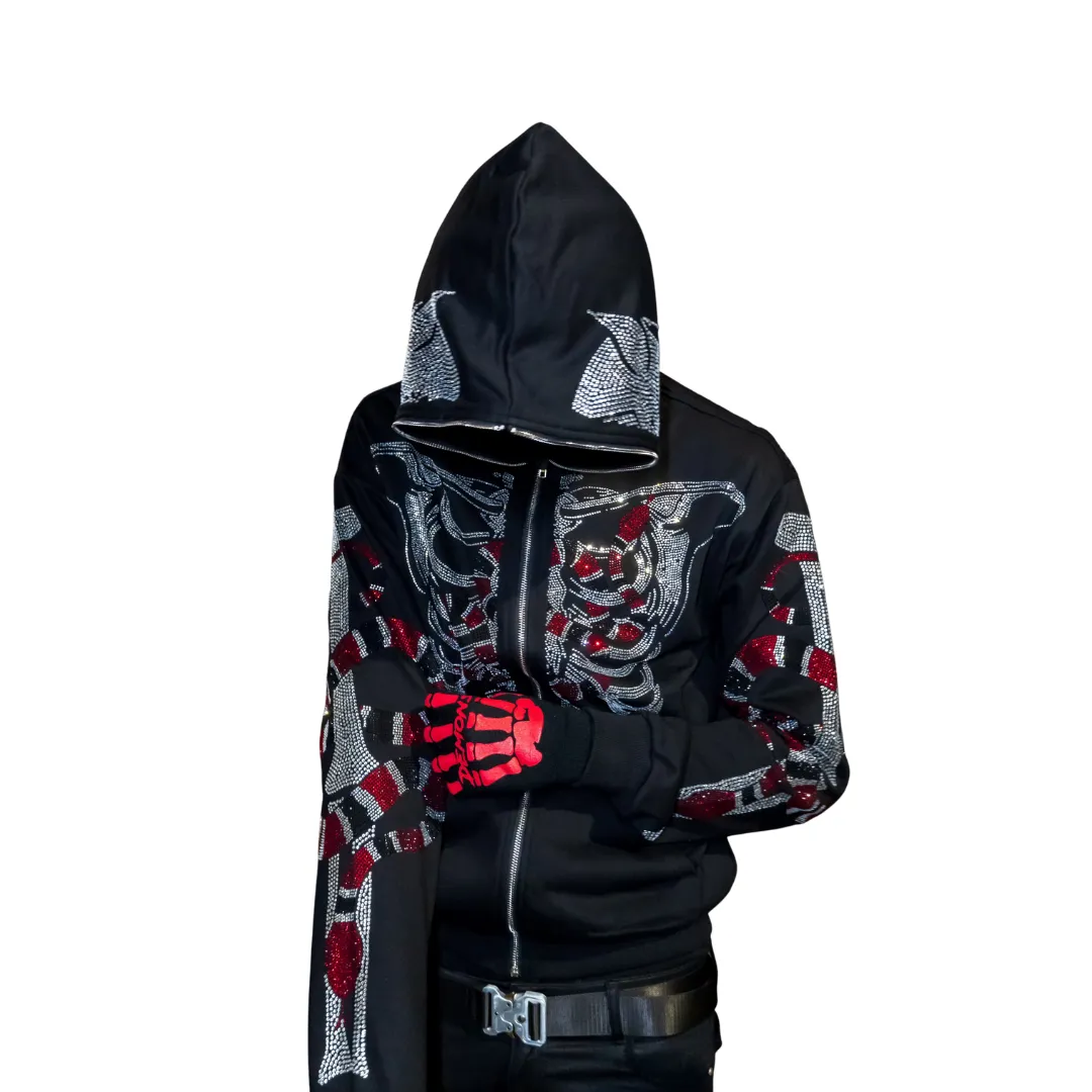Snake Skelly Zip Up Hoodie