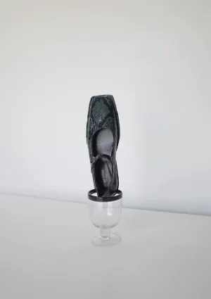 Snakeskin Print Mary Jane Flats