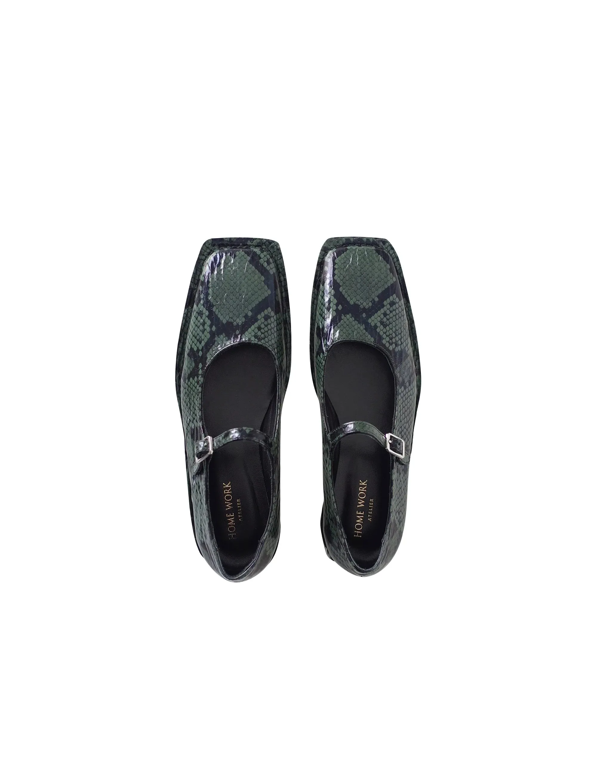 Snakeskin Print Mary Jane Flats