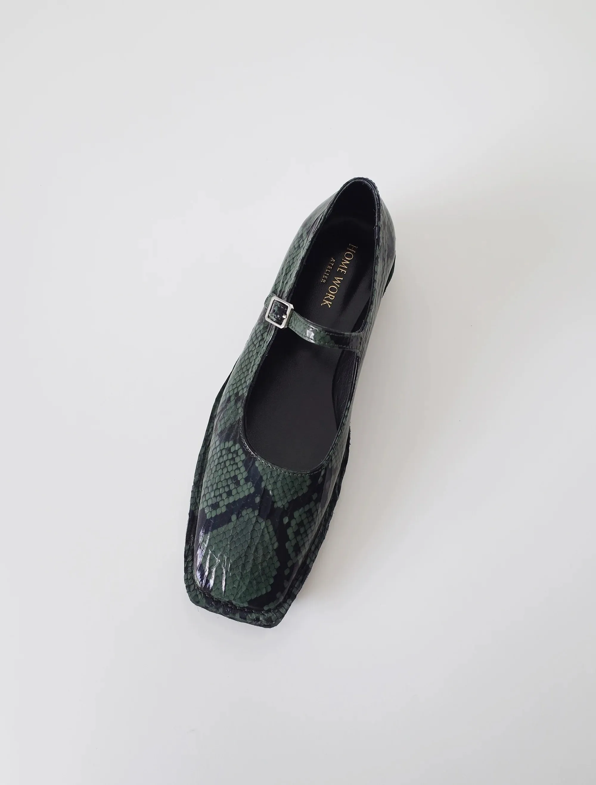 Snakeskin Print Mary Jane Flats