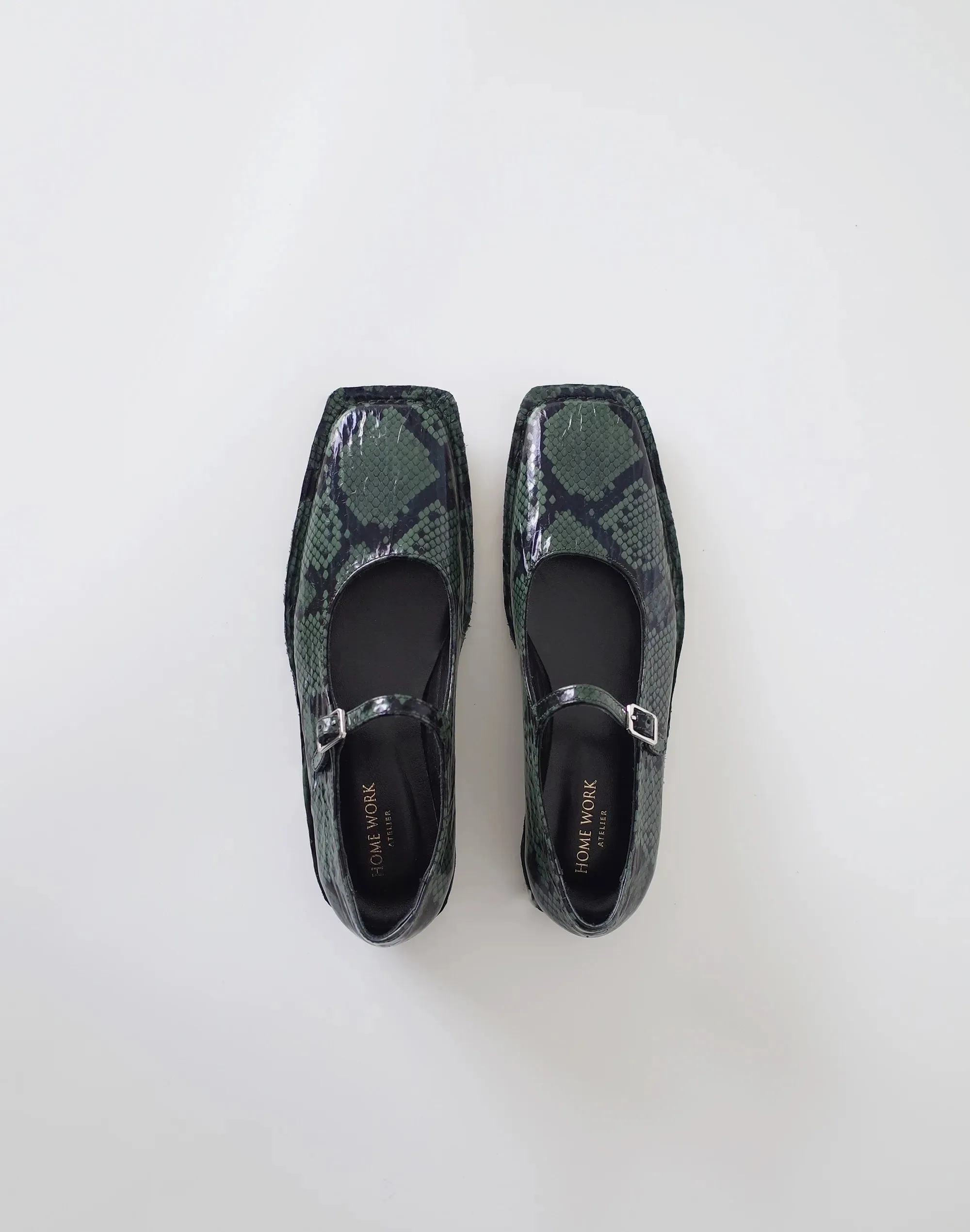 Snakeskin Print Mary Jane Flats
