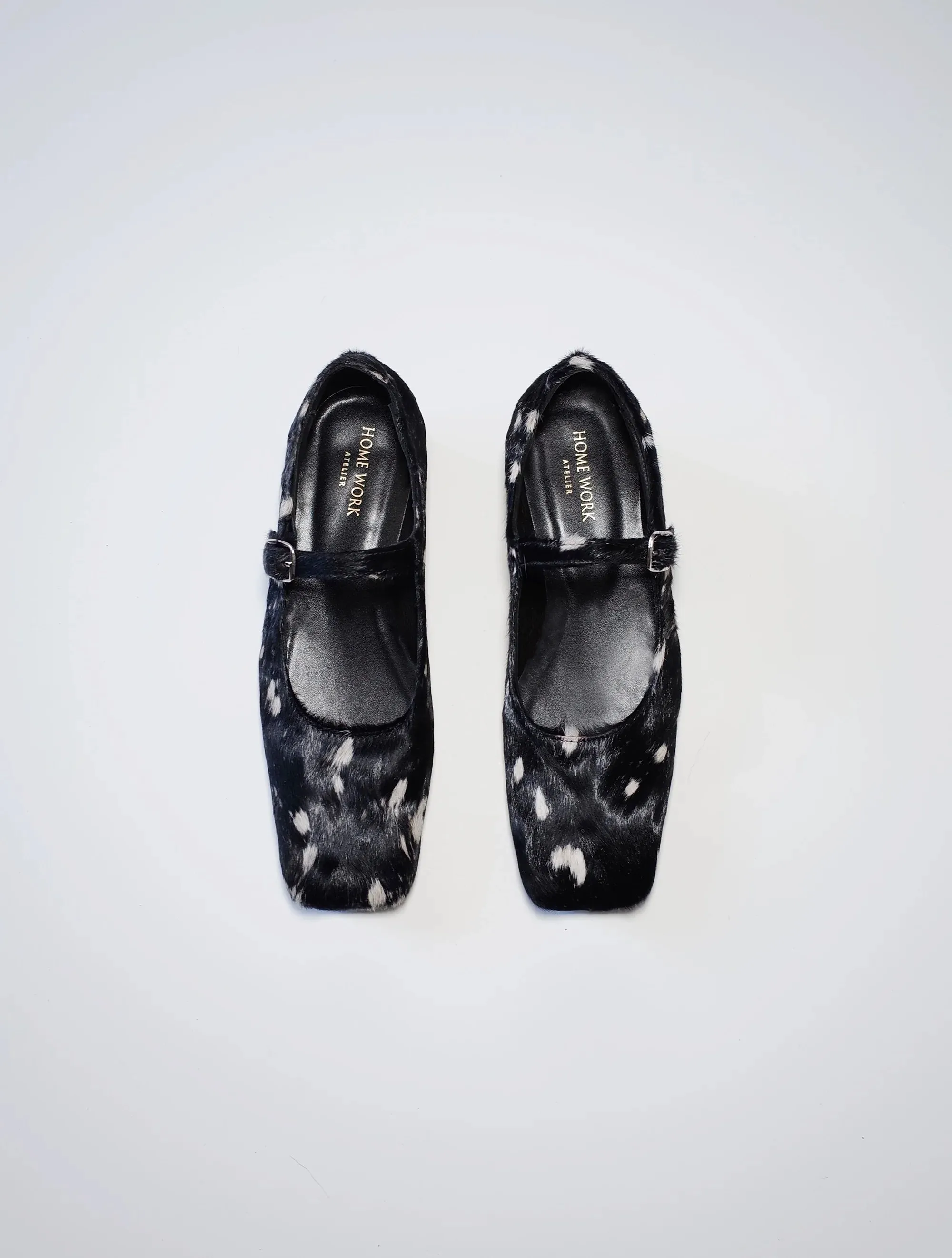 Spotted Horsehair Mary Jane Shoes