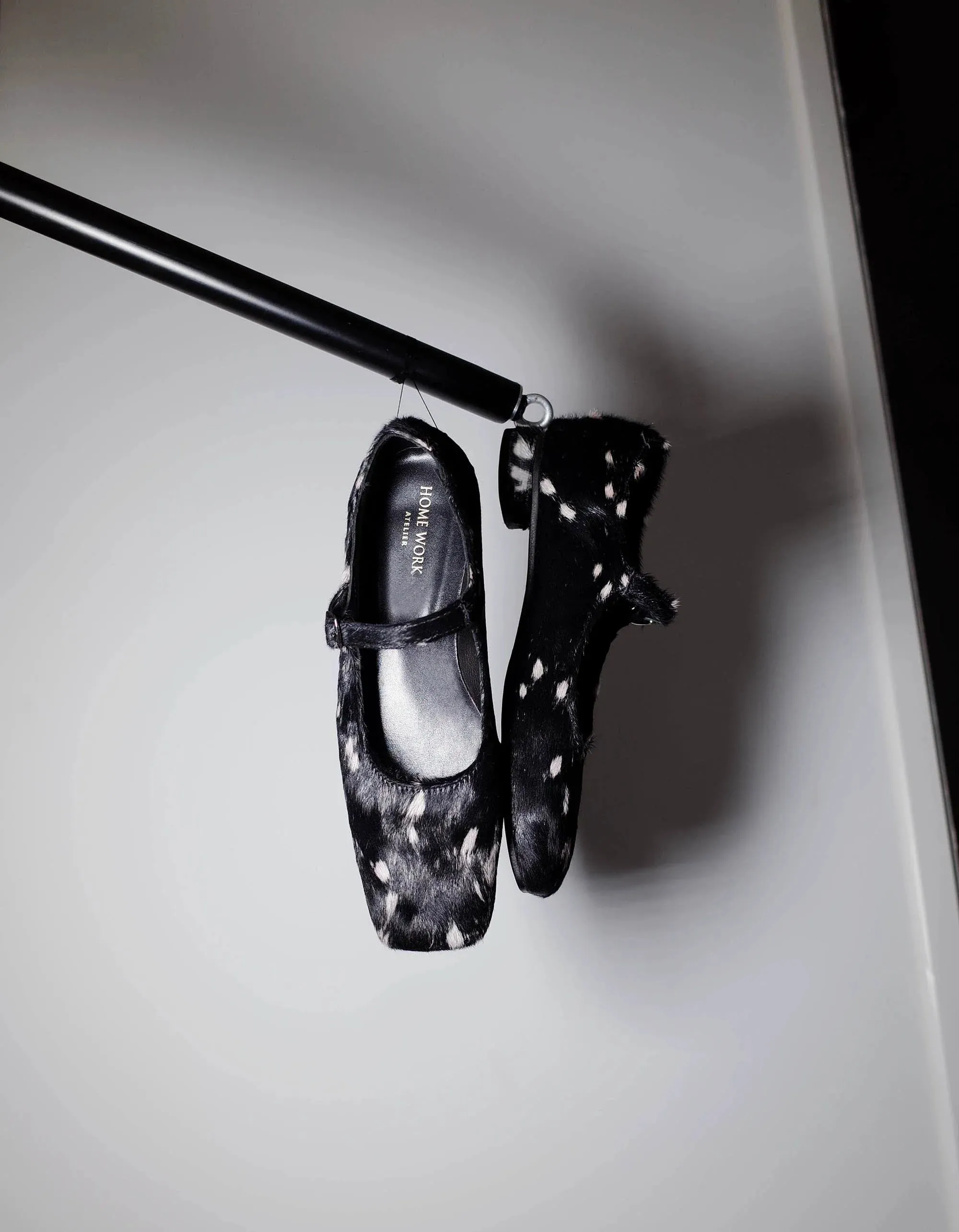 Spotted Horsehair Mary Jane Shoes