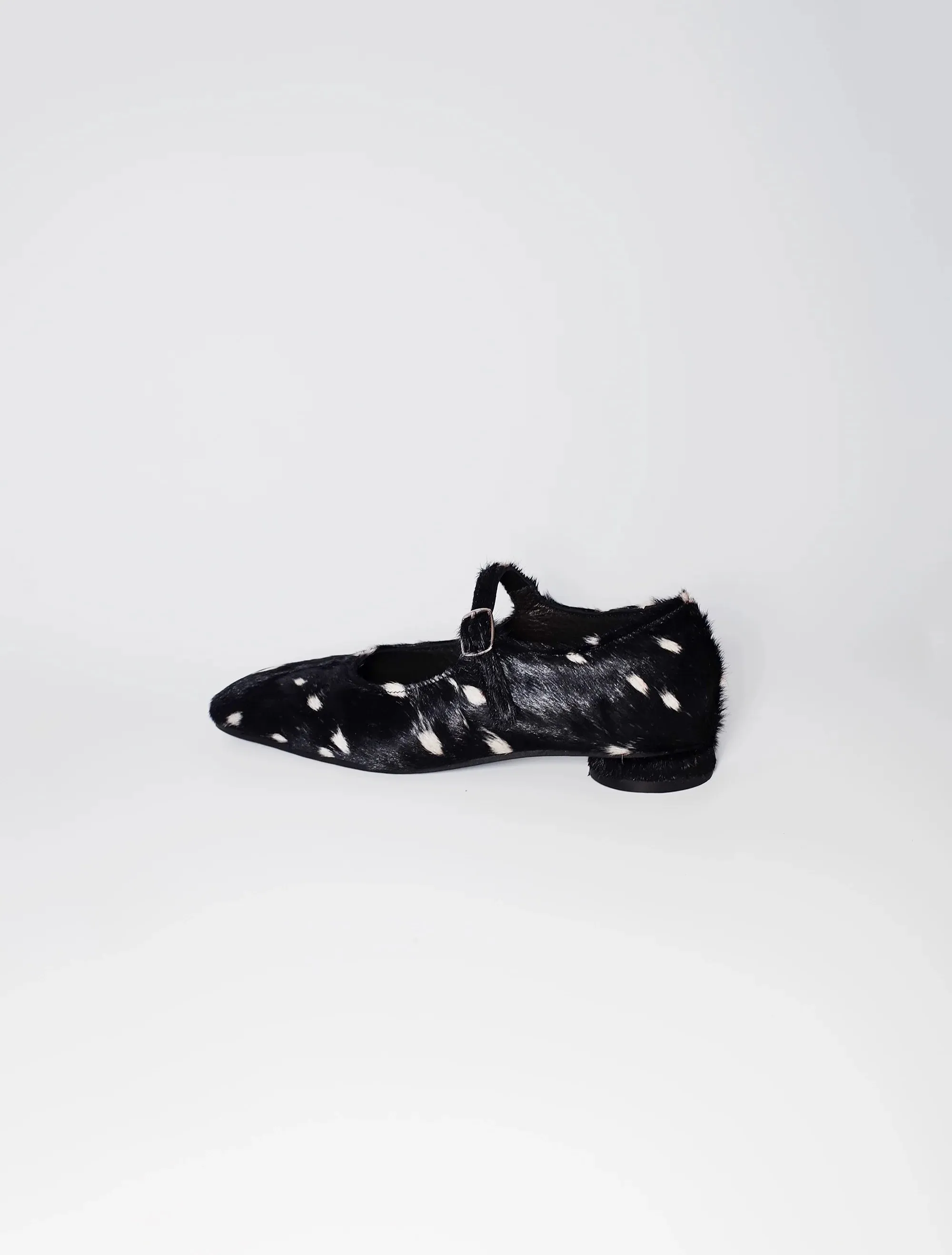 Spotted Horsehair Mary Jane Shoes