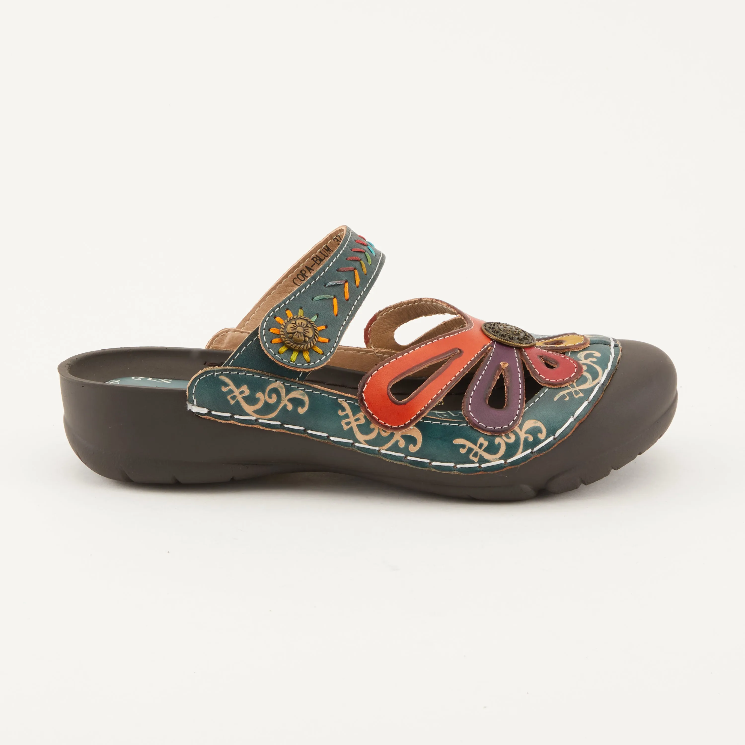 Spring Step Shoes  L'Artiste Copa Clog Women’s Hand Painted Leather 1.5" Heel