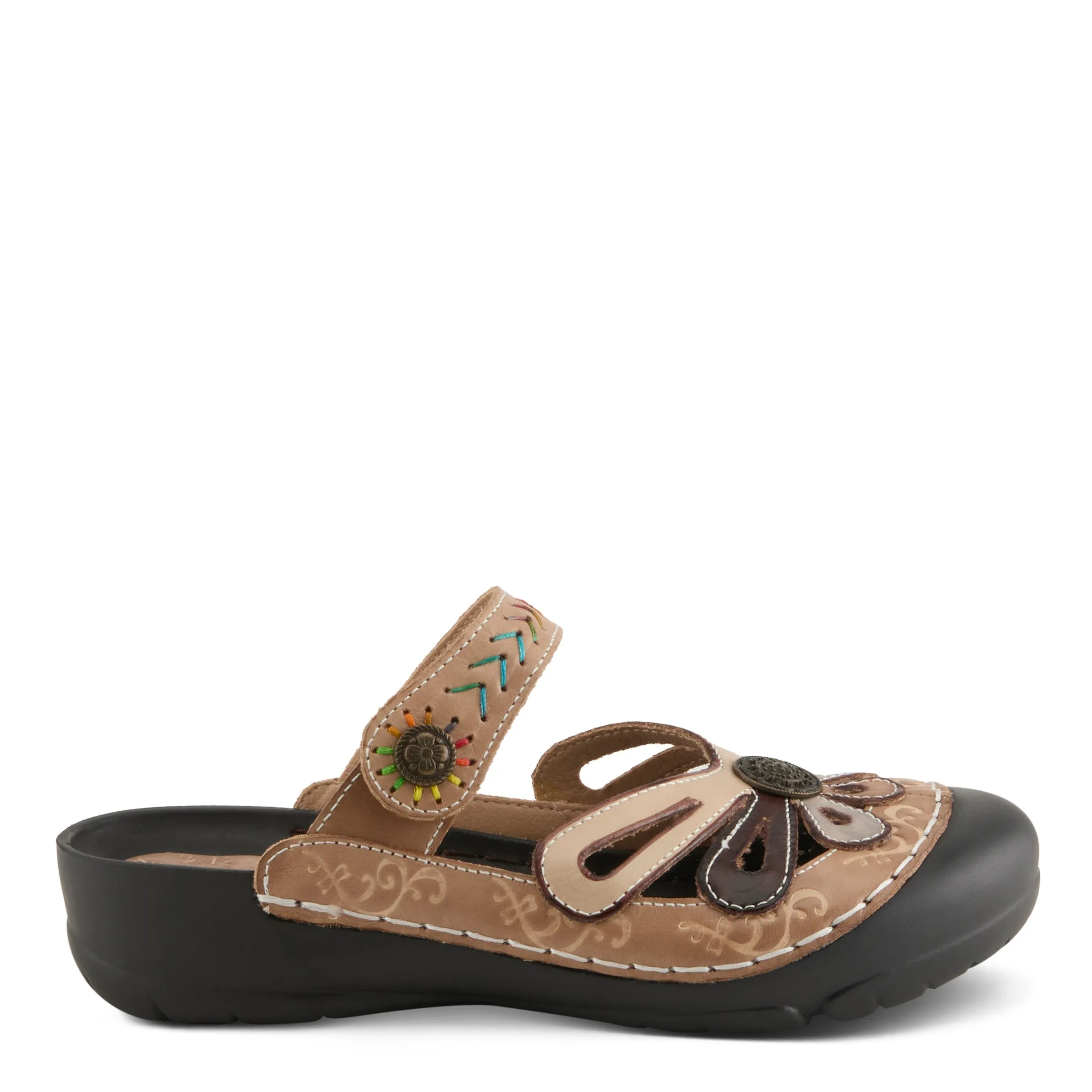 Spring Step Shoes  L'Artiste Copa Clog Women’s Hand Painted Leather 1.5" Heel
