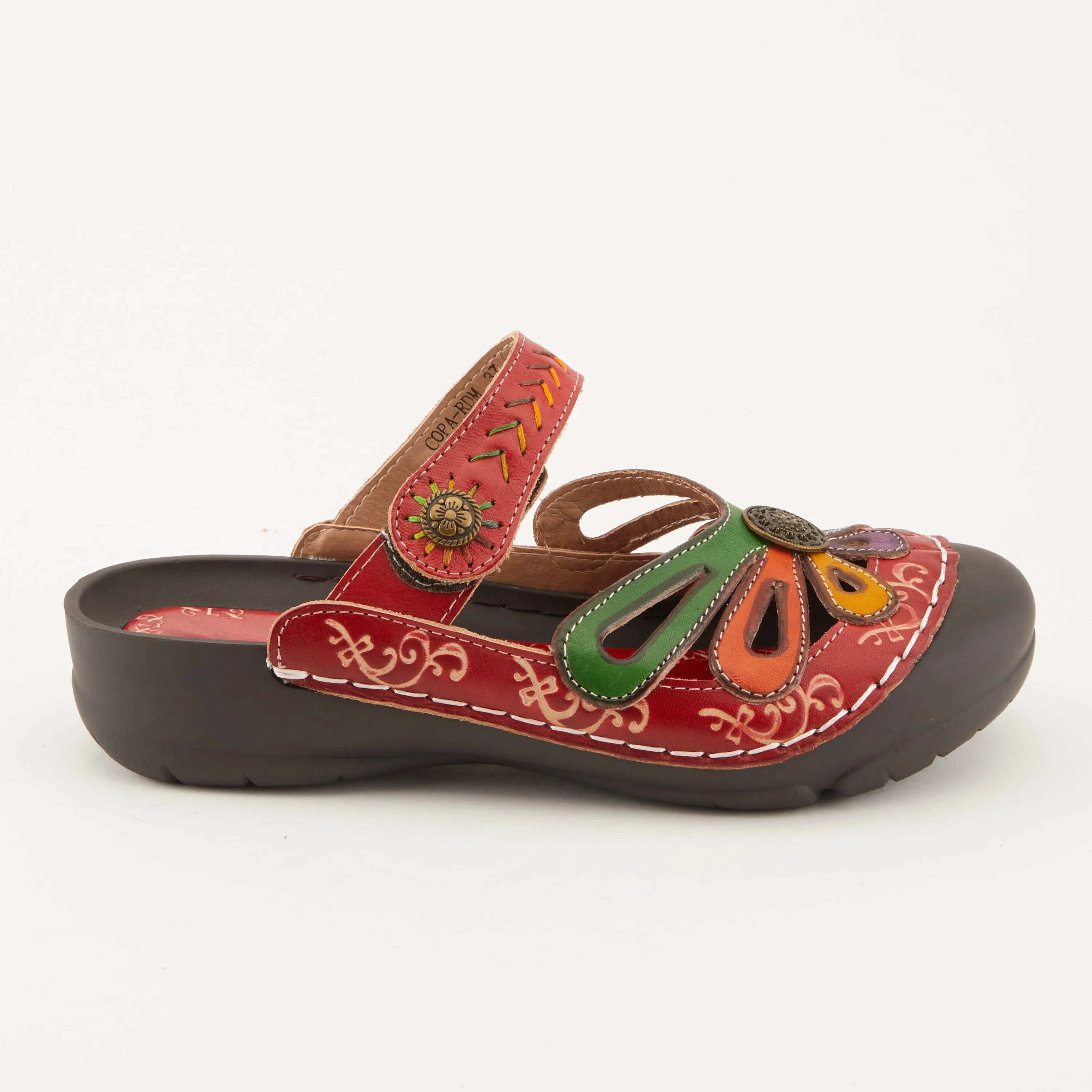 Spring Step Shoes  L'Artiste Copa Clog Women’s Hand Painted Leather 1.5" Heel