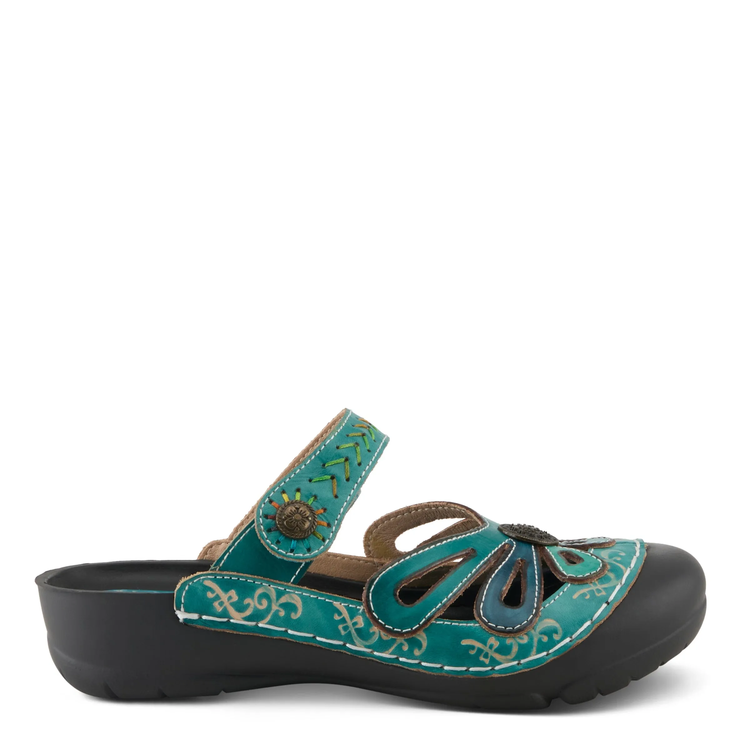 Spring Step Shoes  L'Artiste Copa Clog Women’s Hand Painted Leather 1.5" Heel