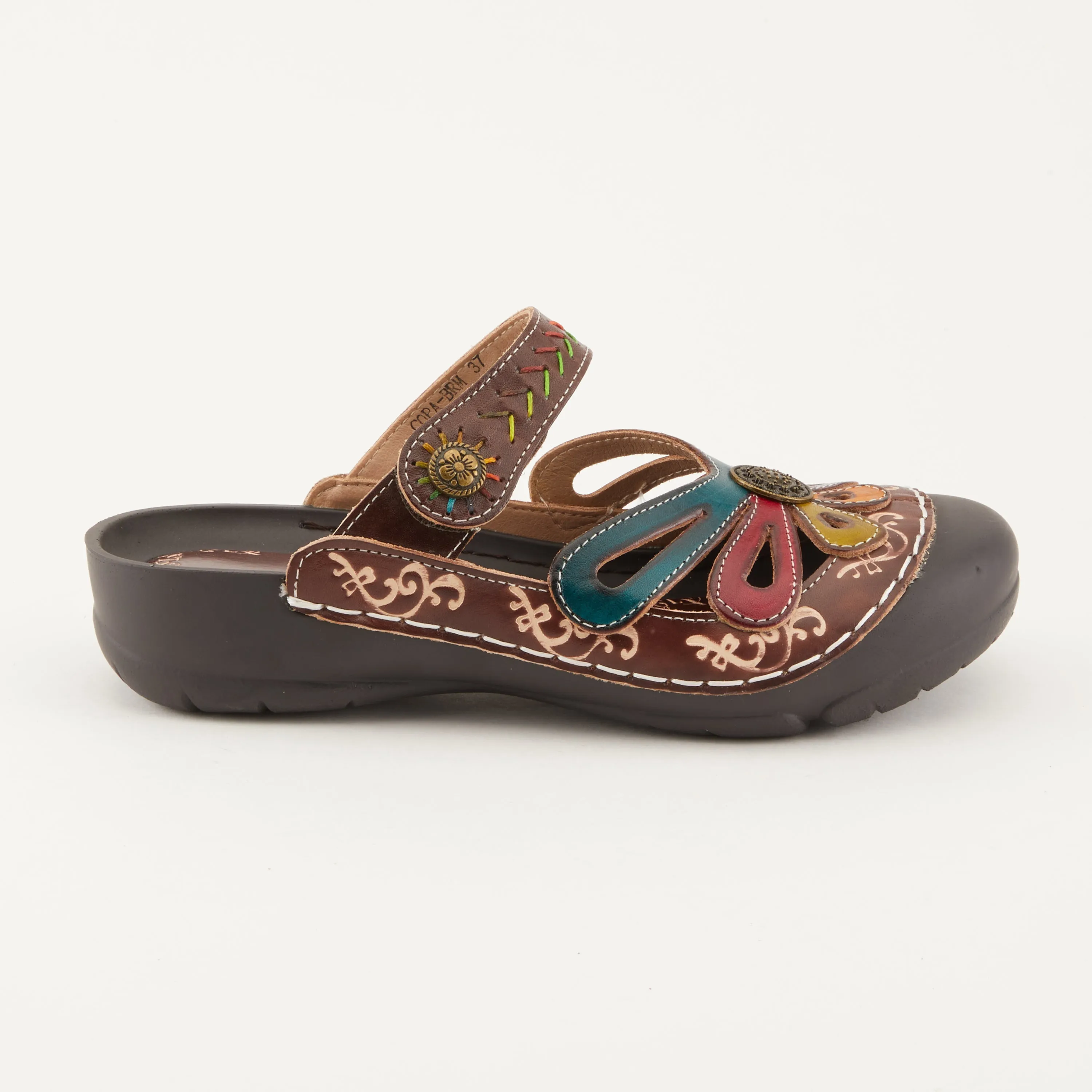 Spring Step Shoes  L'Artiste Copa Clog Women’s Hand Painted Leather 1.5" Heel