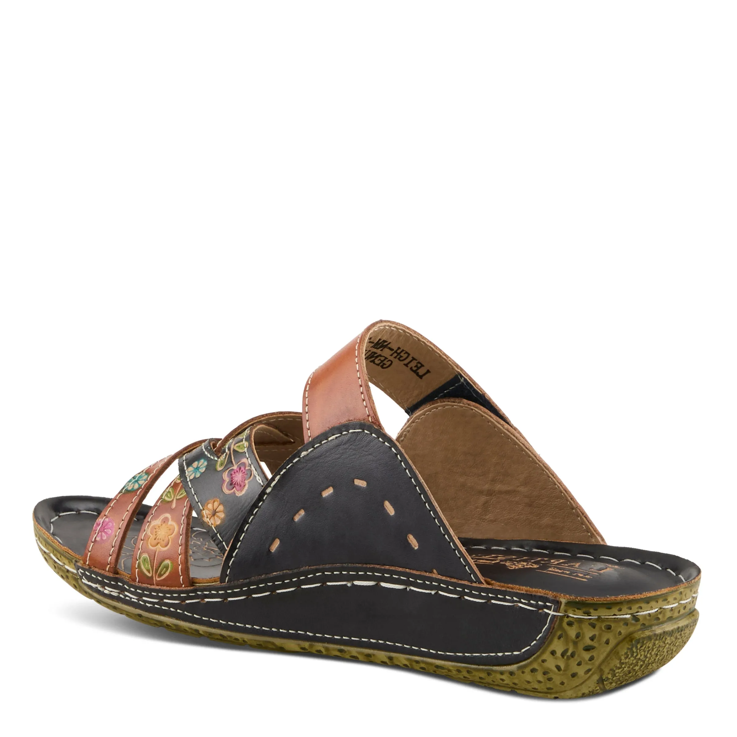 Spring Step Shoes L'Artiste Leigh Slide Sandal Women’s Hand Painted Leather