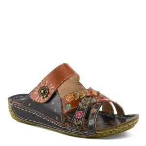 Spring Step Shoes L'Artiste Leigh Slide Sandal Women’s Hand Painted Leather