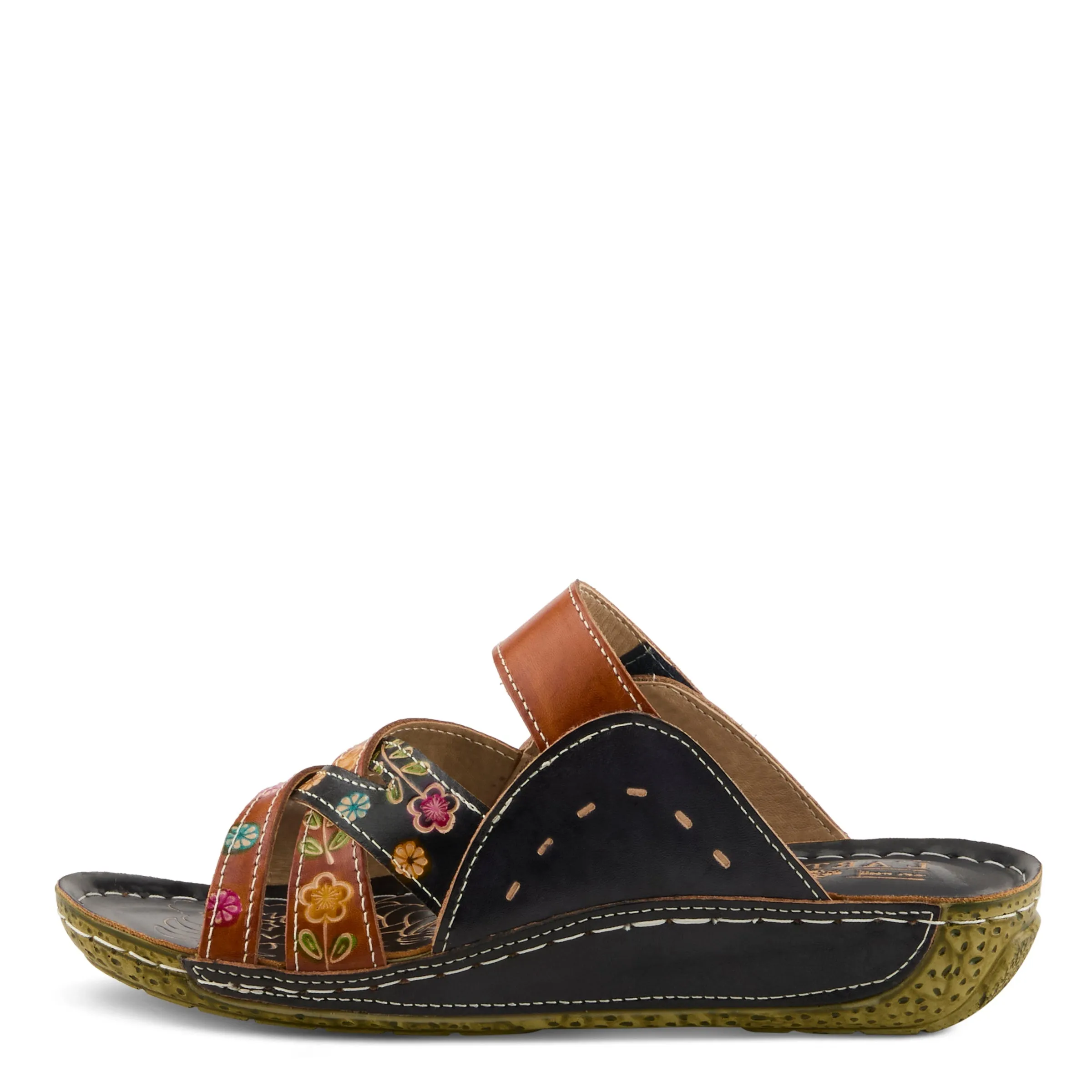 Spring Step Shoes L'Artiste Leigh Slide Sandal Women’s Hand Painted Leather