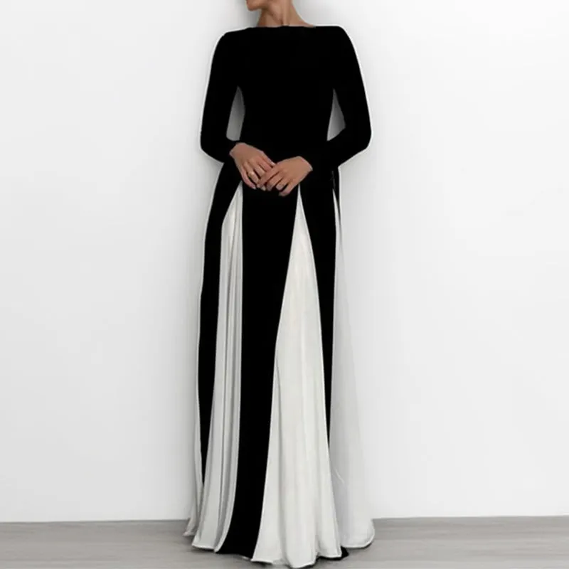 STOREXQ New autumn new personalized fashion temperament elegant sexy backless slim evening dress dress