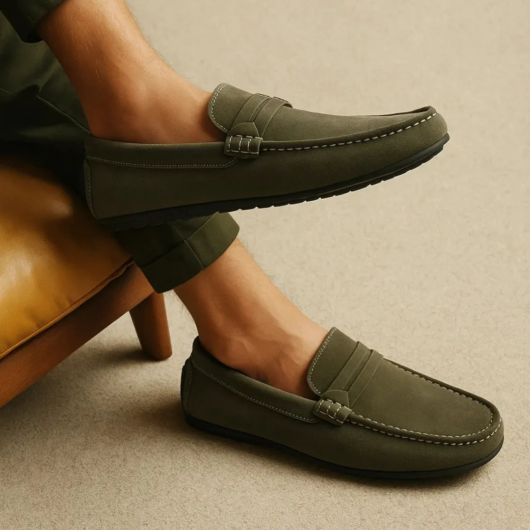 Suede Olive Loafer
