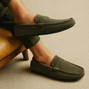 Suede Olive Loafer