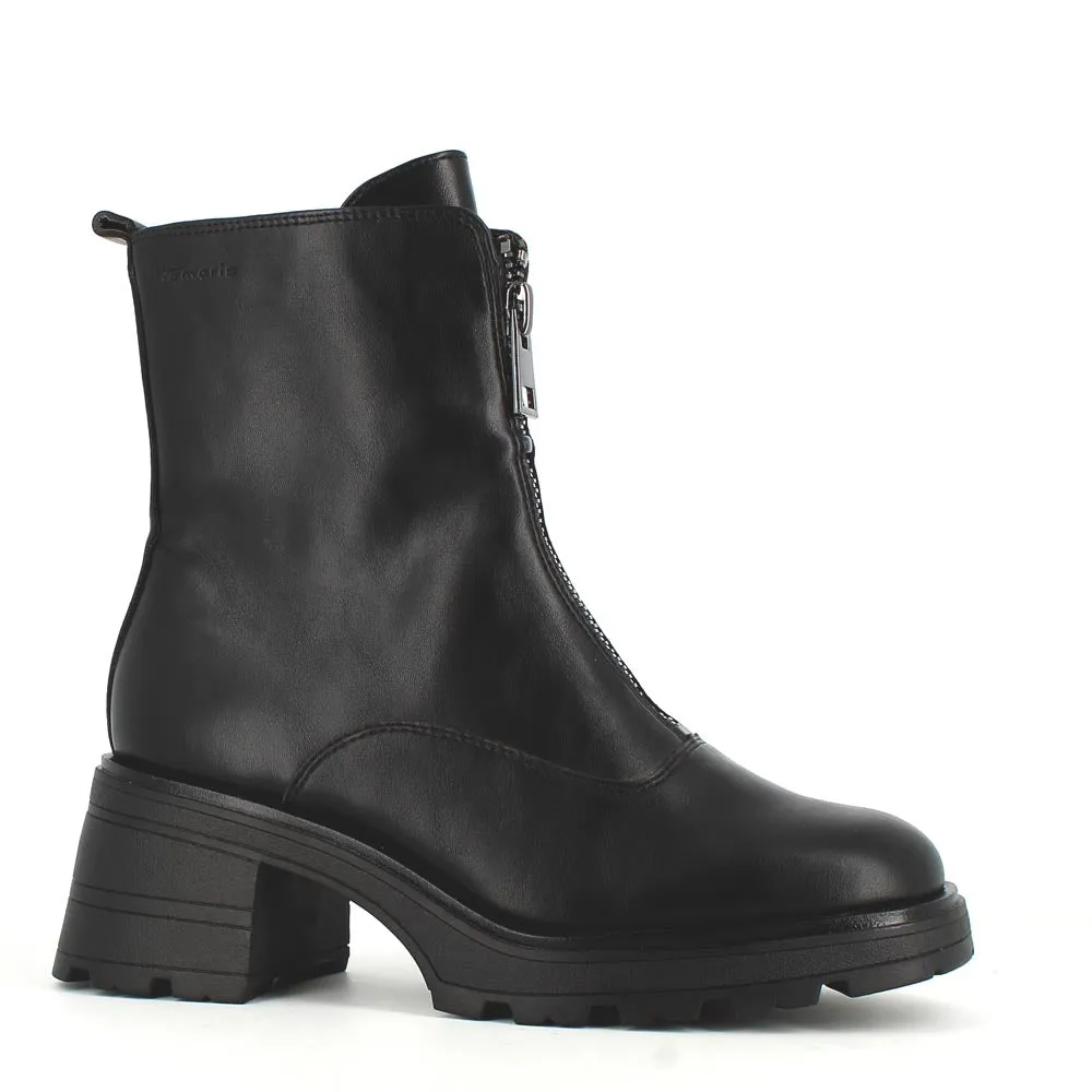 Tamaris Front Zipper Ankle Boot Black