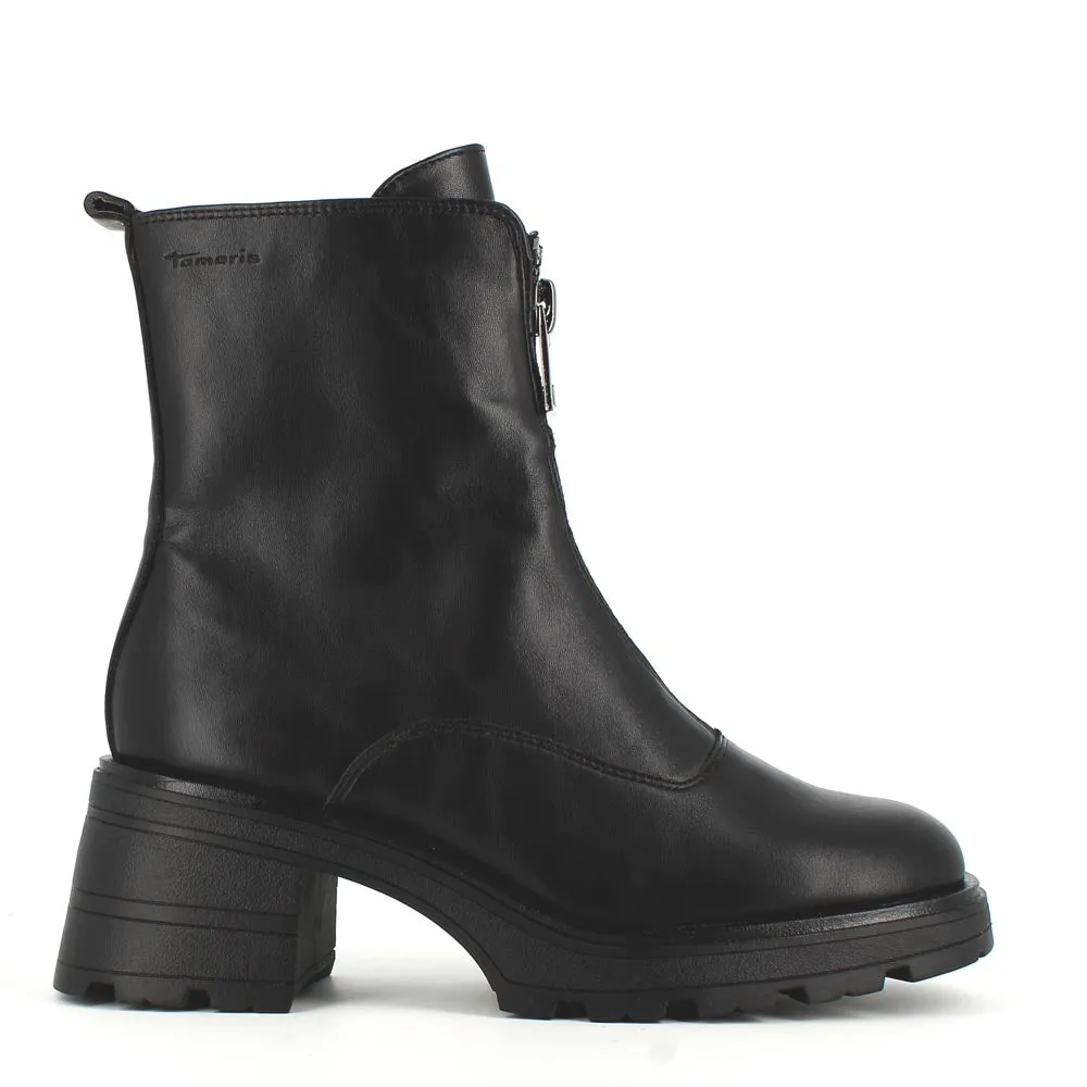 Tamaris Front Zipper Ankle Boot Black